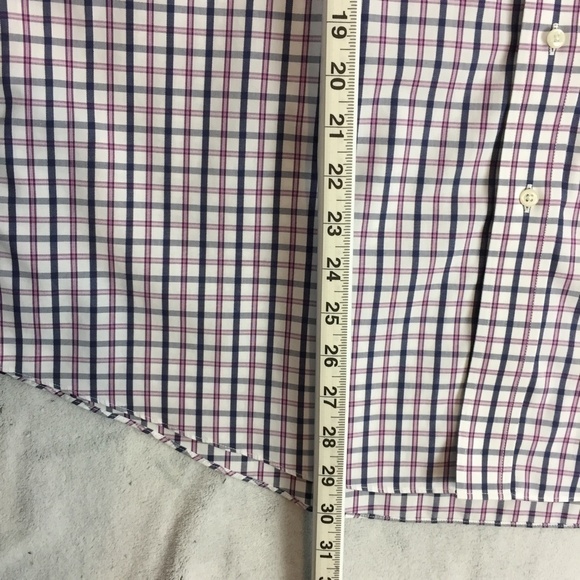 Nordstrom Traditional Fit Cotton Dress Shirt Sz 17.5 / 33 Windowpane Plaid - Picture 10 of 11